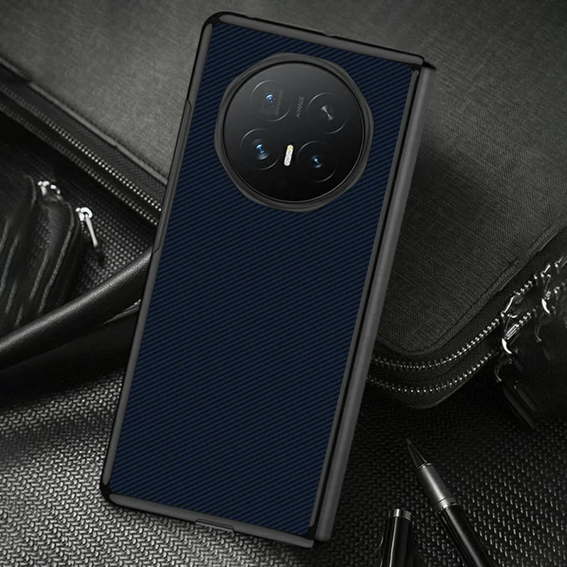 For Honor Magic V6 5G Case Aramid Fiber Aramid Texture PU Leather Coated TPU PC Hybrid Phone Cover - Black
