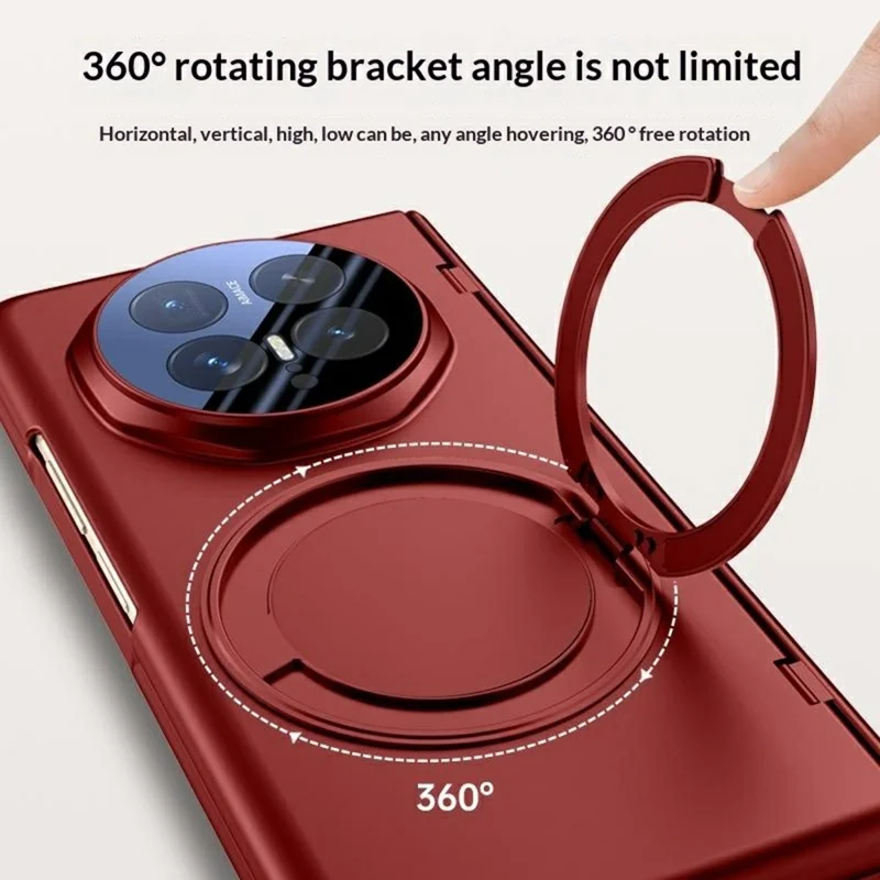 For Honor Magic V6 5G Magnetic Case Kickstand Skin Touch PC Phone Cover Built-In Screen Protector - Red