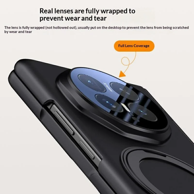 For Honor Magic V6 5G Magnetic Case Kickstand Skin Touch PC Phone Cover Built-In Screen Protector - Red