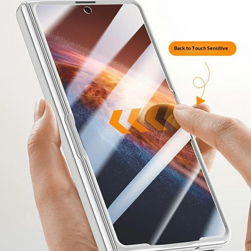 For Honor Magic V6 5G Case PC + Acrylic Phone Cover with Screen Protector Hinge Protection - Black