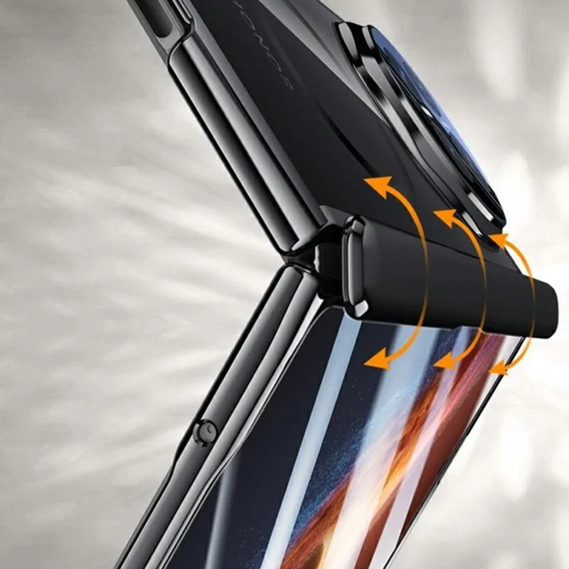 For Honor Magic V6 5G Magnetic Case Hard PC + Acrylic Phone Cover with HD Screen Protector - Black