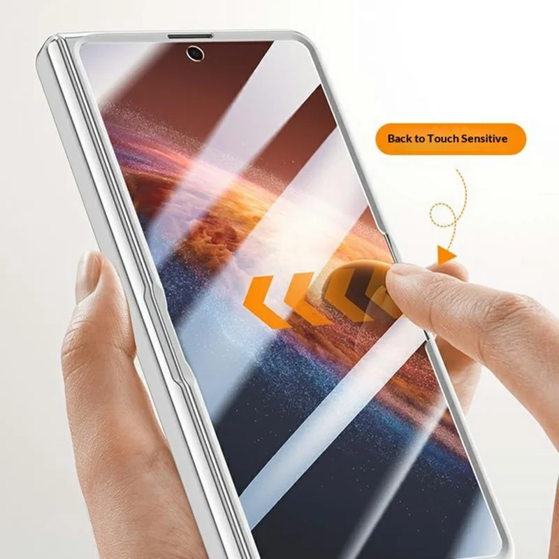 For Honor Magic V6 5G Magnetic Case Hard PC + Acrylic Phone Cover with HD Screen Protector - Black