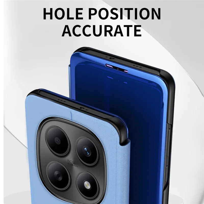 For Xiaomi Redmi Note 15 4G (Global) Case View Window Stand Leather Flip Phone Cover - Blue