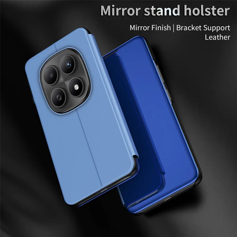 Cover per Xiaomi Redmi Note 15 5G (Global) con Finestra Visiva, Supporto, in Pelle, Chiusura a Libro - Blu