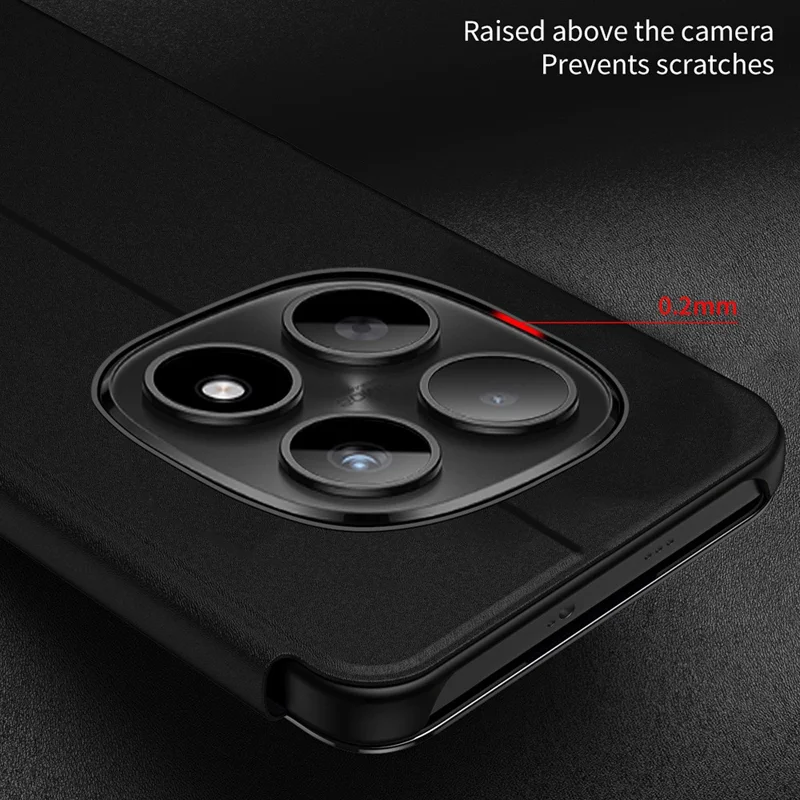 Cover per Xiaomi Redmi Note 15 5G (Global) con Finestra Visiva, Supporto, in Pelle, Chiusura a Libro - Blu