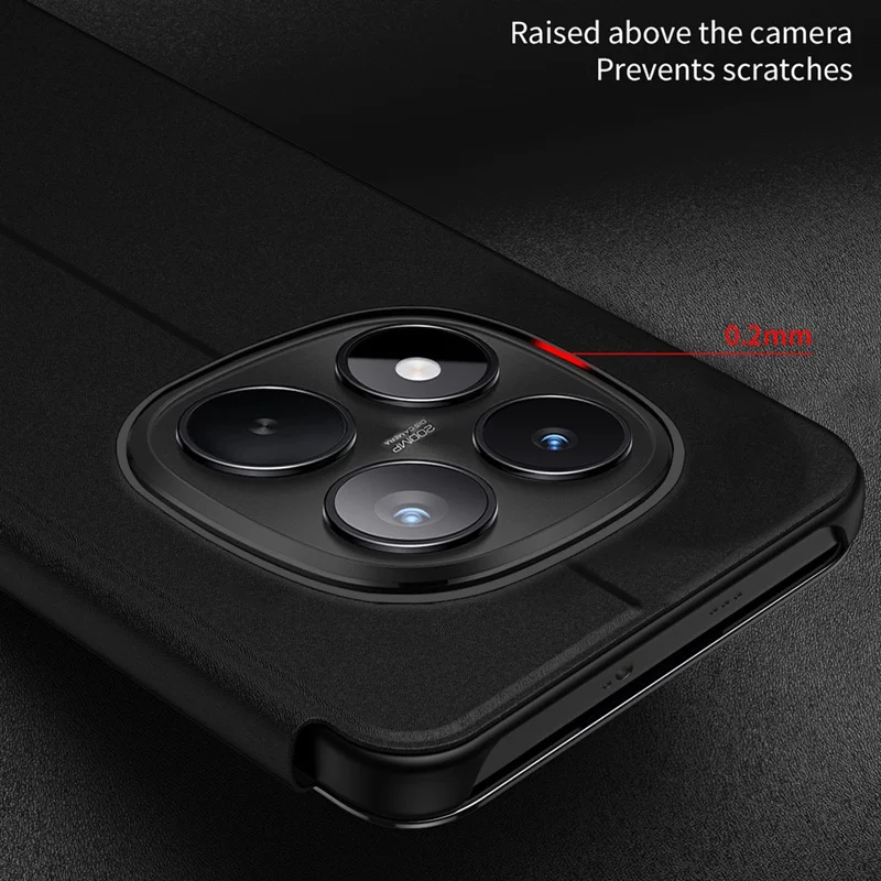 غطاء لهاتف شاومي ريدمي نوت 15 برو 4G (عالمي) مع نافذة عرض وحامل جلد قلاب - أزرق