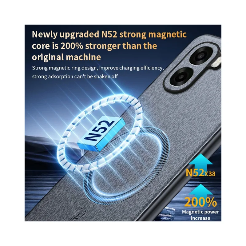 For Oppo A6x 4G  /  Oppo A6x 5G Magnetic Case Leather Coated TPU + PC Phone Cover - Grey
