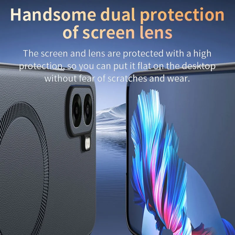 For Oppo A6x 4G  /  Oppo A6x 5G Magnetic Case Leather Coated TPU + PC Phone Cover - Grey