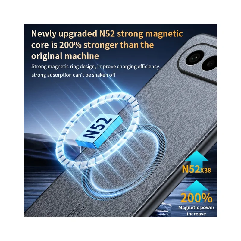 Capa Magnética para vivo S50 Pro mini 5G com Revestimento em Pele, Capa para Telemóvel em TPU + PC com Revestimento em Pele - Preto