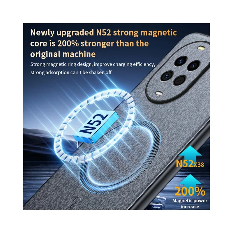 For Huawei nova 15 5G Magnetic Case Leather Coated TPU + PC Phone Cover - Black