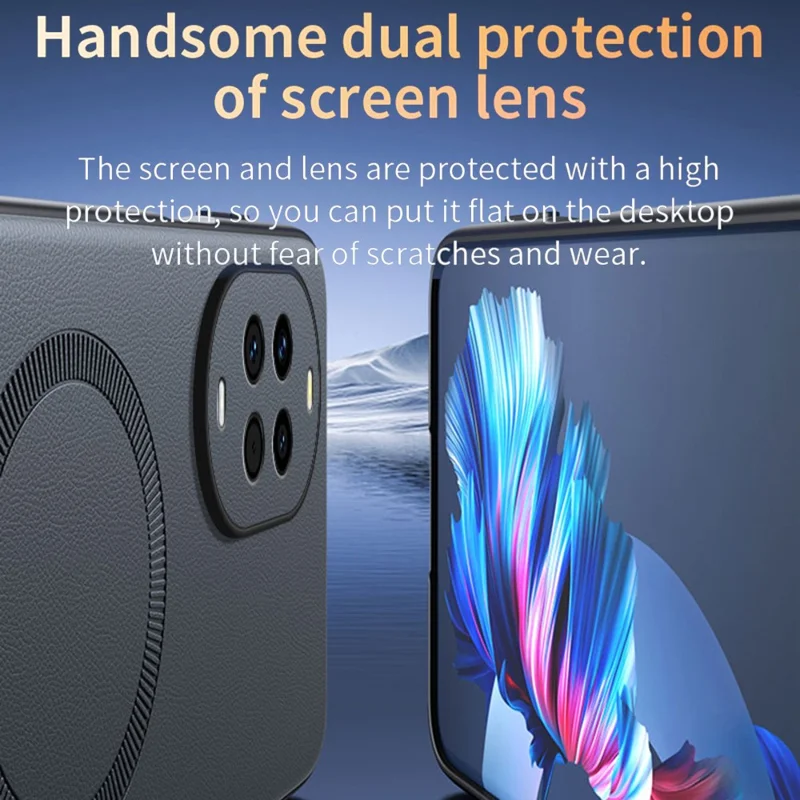 For Huawei nova 15 5G Magnetic Case Leather Coated TPU + PC Phone Cover - Black