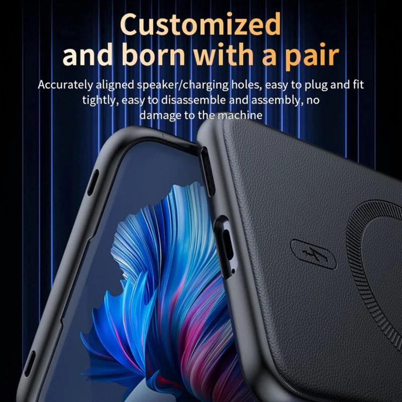 Coque magnétique pour Huawei nova 15 Pro 5G en cuir PU avec revêtement TPU + PC - Noir