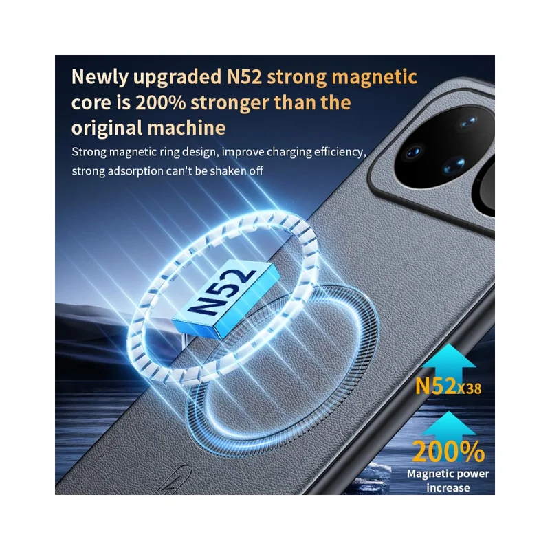 For Huawei nova 15 Ultra 5G Magnetic Case Leather Coated TPU + PC Phone Cover - Black