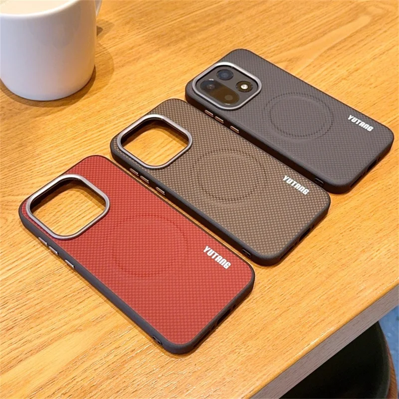 YUTANG for OnePlus 15 5G Magnetic Case Dot Pattern PC+TPU Shockproof Phone Cover - Black