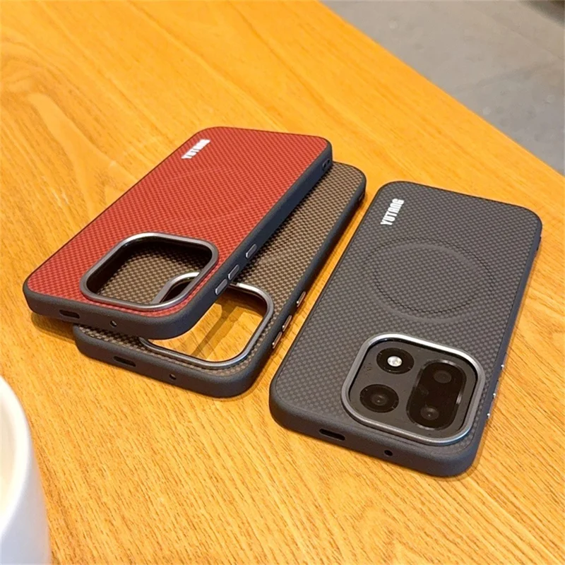 YUTANG for OnePlus 15 5G Magnetic Case Dot Pattern PC+TPU Shockproof Phone Cover - Black