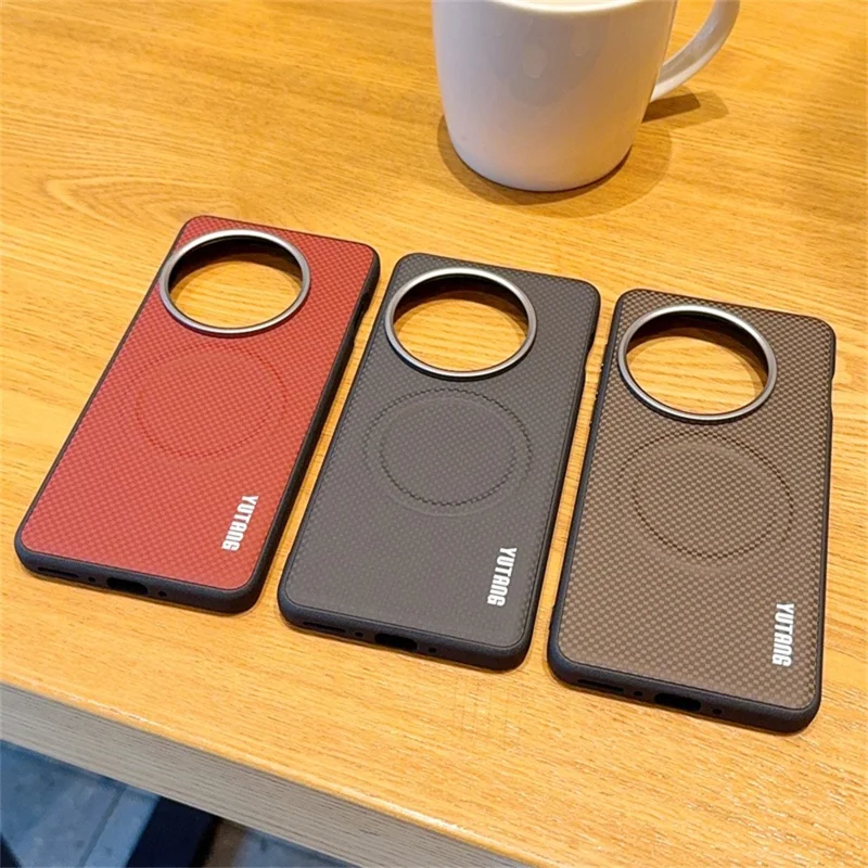 YUTANG pour OnePlus 13 Étui Magnétique Motif à Points Coque Anti-chocs en PC+TPU - Noir