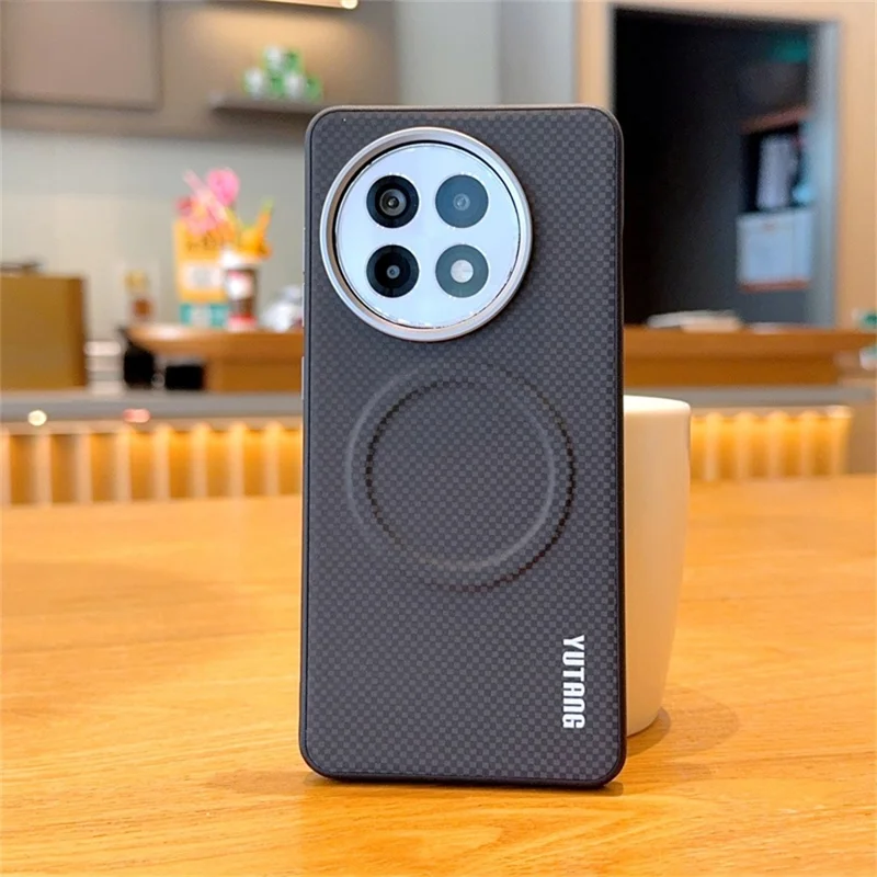 YUTANG per OnePlus 13R 5G Custodia Magnetica con Motivo a Puntini Cover Antiurto in PC+TPU - Nero