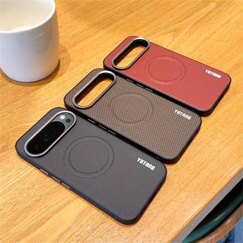 YUTANG Magnetic Case for Google Pixel 10 Pro XL Dot Pattern PC+TPU Shockproof Phone Cover - Black