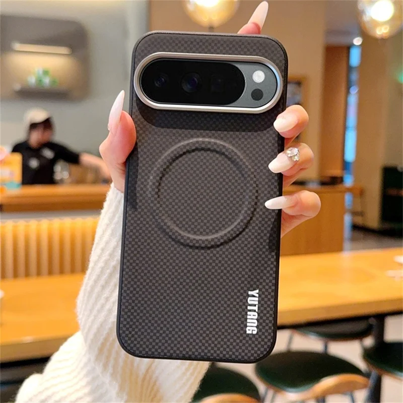 YUTANG Magnetic Case for Google Pixel 10 Pro XL Dot Pattern PC+TPU Shockproof Phone Cover - Black