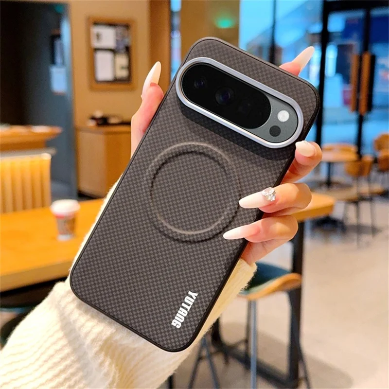 YUTANG Magnetic Case for Google Pixel 10 Pro XL Dot Pattern PC+TPU Shockproof Phone Cover - Black