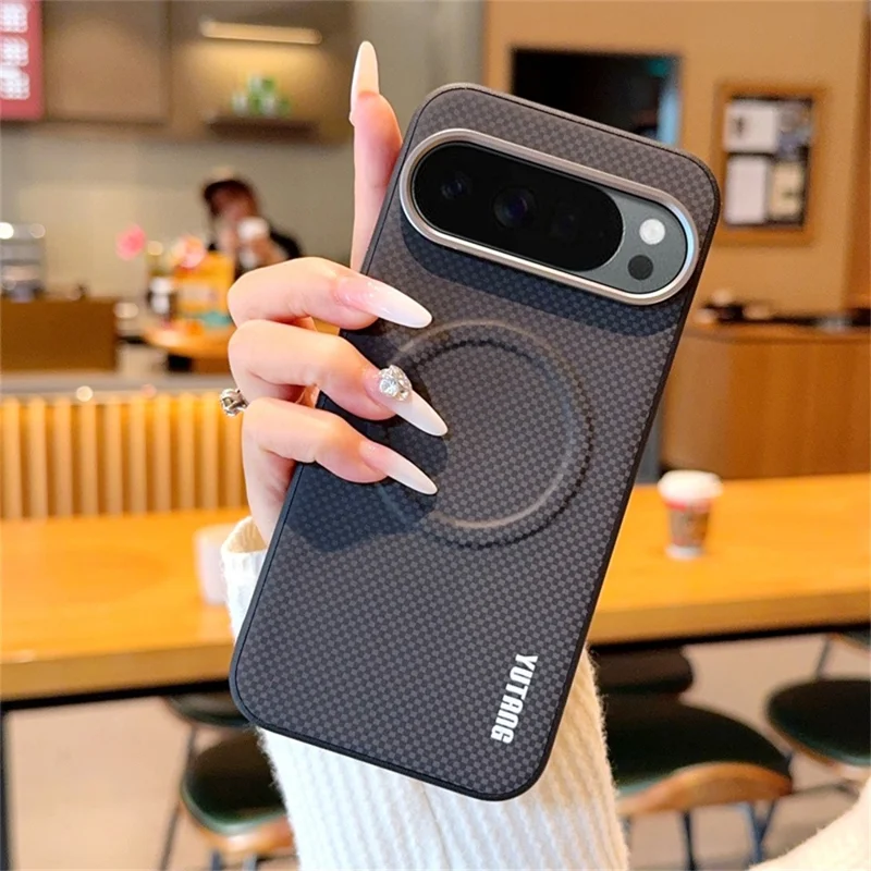 YUTANG Magnetic Case for Google Pixel 10 Pro XL Dot Pattern PC+TPU Shockproof Phone Cover - Black