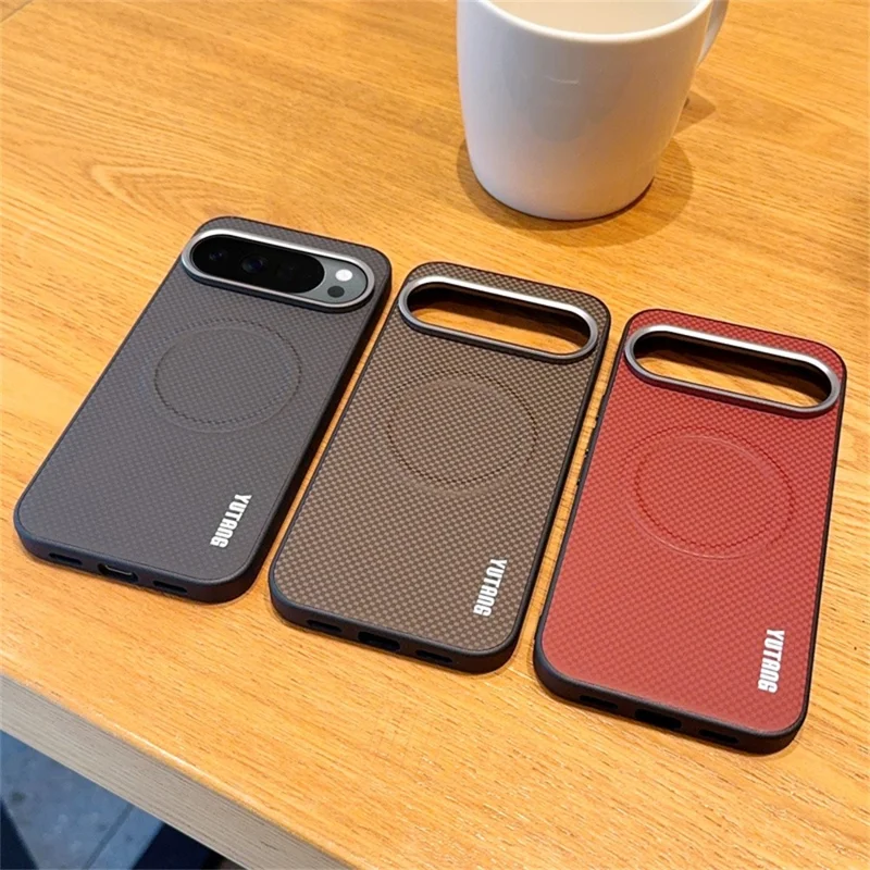 YUTANG Magnetic Case for Google Pixel 10 Pro XL Dot Pattern PC+TPU Shockproof Phone Cover - Black