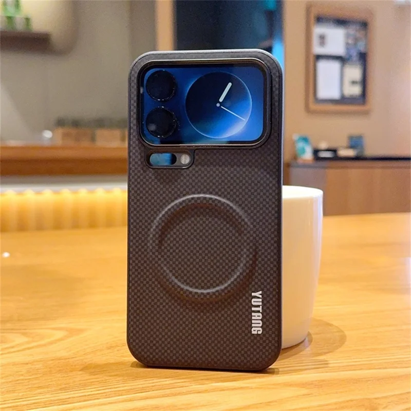 YUTANG per Xiaomi 17 Pro Custodia Magnetica con Motivo a Puntini Cover Antiurto in PC+TPU - Nero