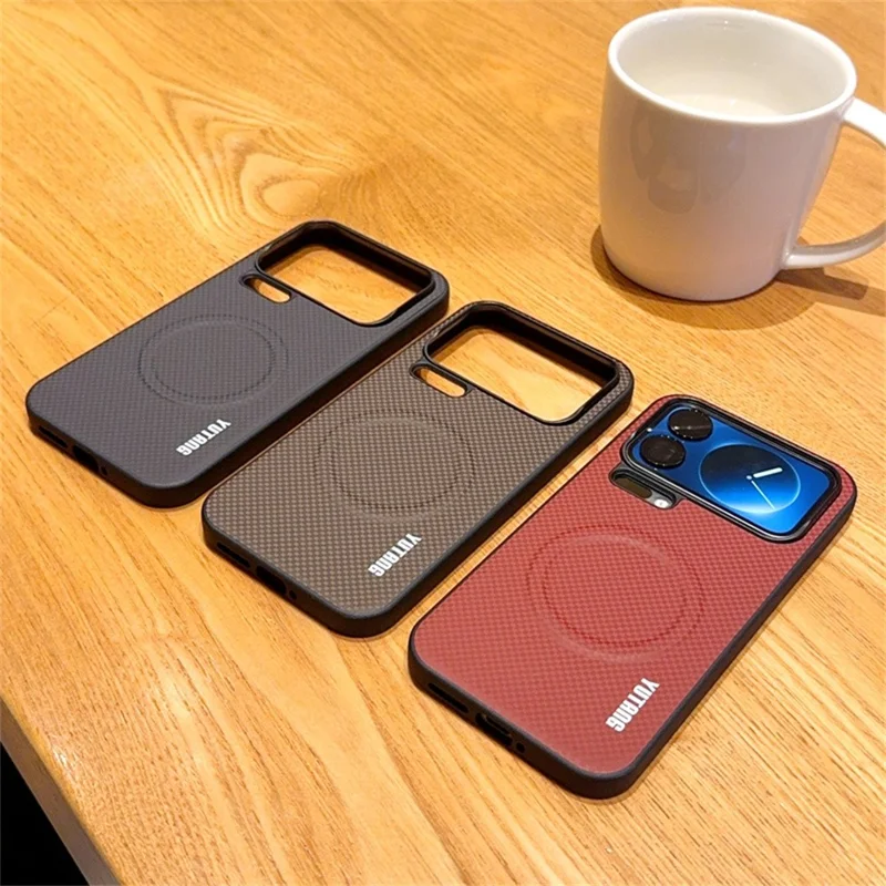 YUTANG per Xiaomi 17 Pro Custodia Magnetica con Motivo a Puntini Cover Antiurto in PC+TPU - Nero