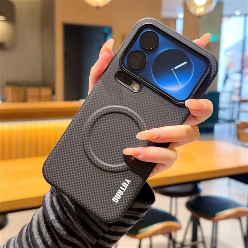 YUTANG per Xiaomi 17 Pro Custodia Magnetica con Motivo a Puntini Cover Antiurto in PC+TPU - Nero