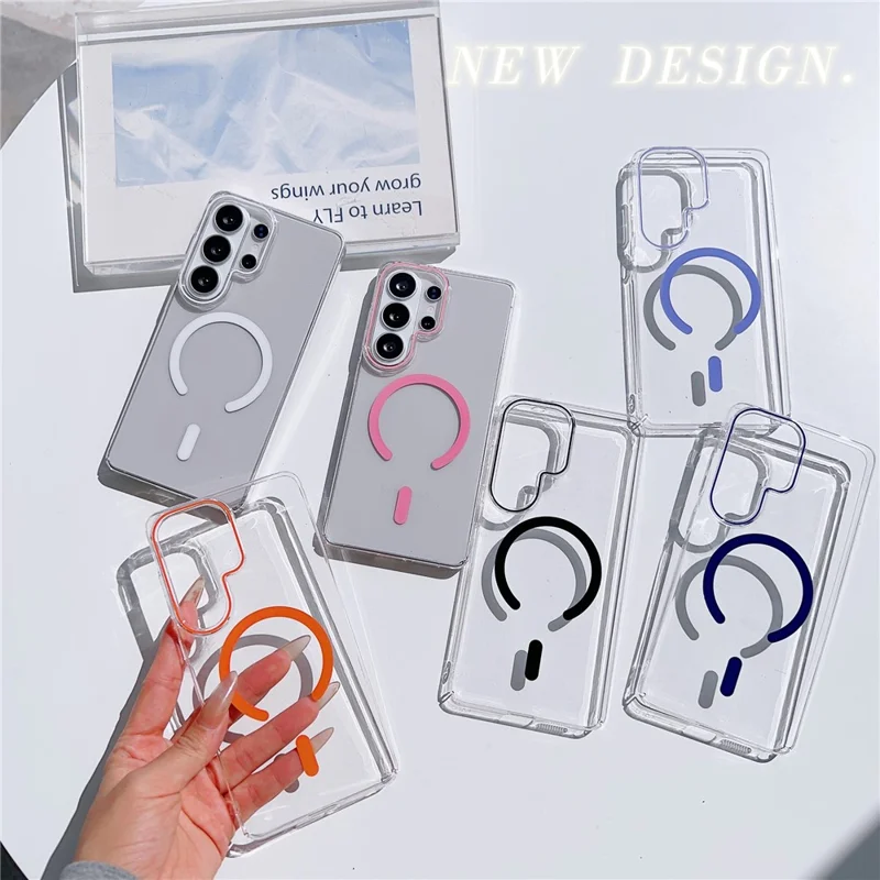 For Samsung Galaxy S26 Ultra Case Compatible with MagSafe Protective TPU + PC Phone Cover - White