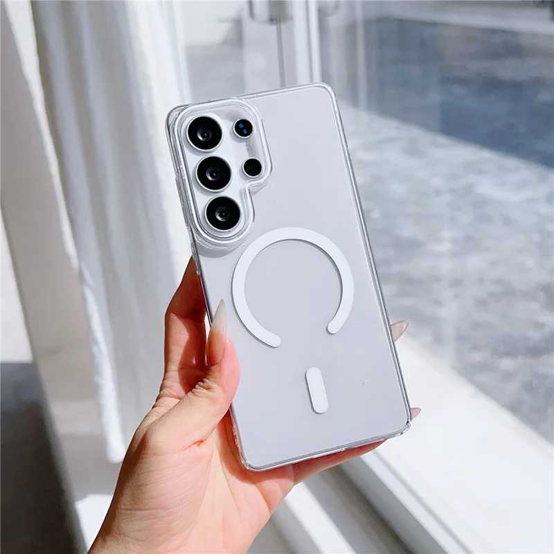 For Samsung Galaxy S26 Ultra Case Compatible with MagSafe Protective TPU + PC Phone Cover - White