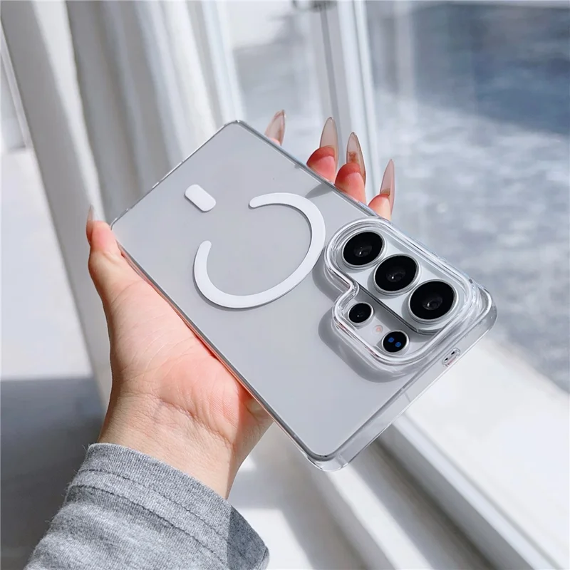 For Samsung Galaxy S26 Ultra Case Compatible with MagSafe Protective TPU + PC Phone Cover - White