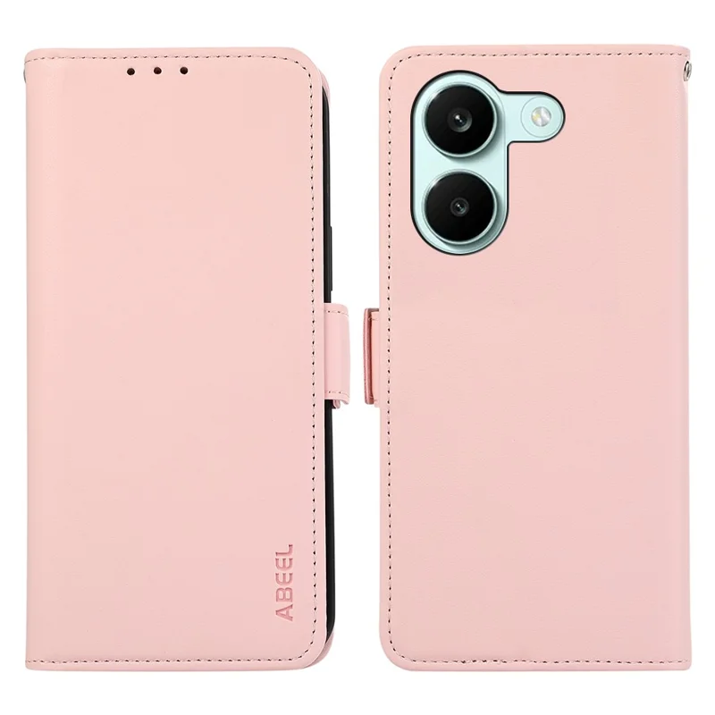 ABEEL For Xiaomi Redmi Turbo 5 5G  /  Poco X8 Pro 5G Case Leather Phone Cover with RFID Blocking Wallet - Pink