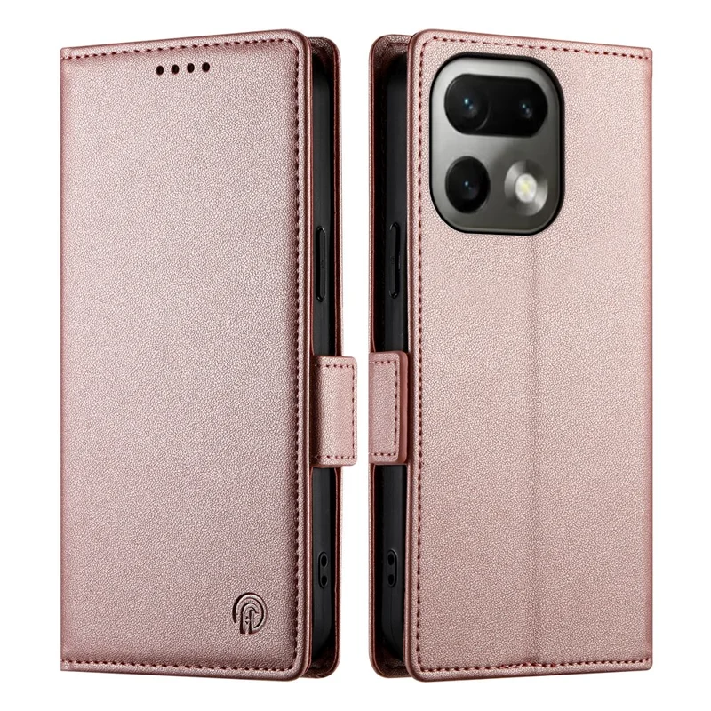 Cover con supporto per Realme 16 Pro 5G, custodia portafoglio in pelle PU - Oro rosa