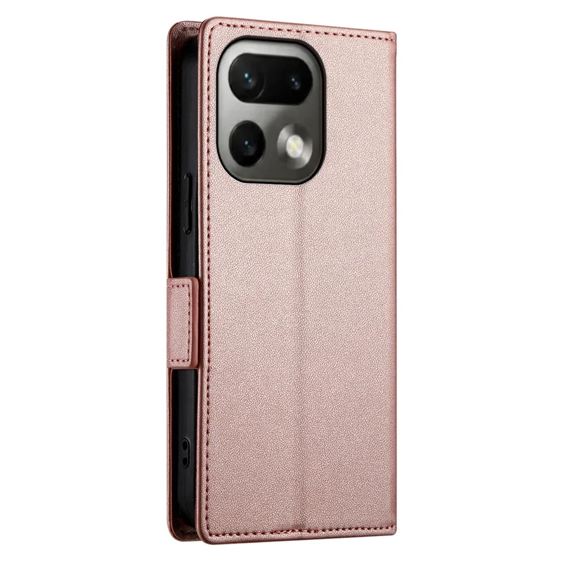 Cover con supporto per Realme 16 Pro 5G, custodia portafoglio in pelle PU - Oro rosa
