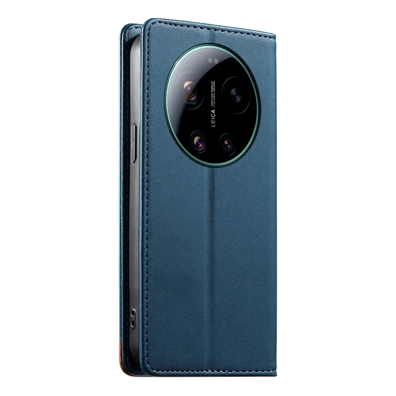 DIERFENG DF-018 for Xiaomi 17 Ultra 5G Case RFID Blocking Wallet Leather Phone Cover with Color Splicing Logo Corner - Blue