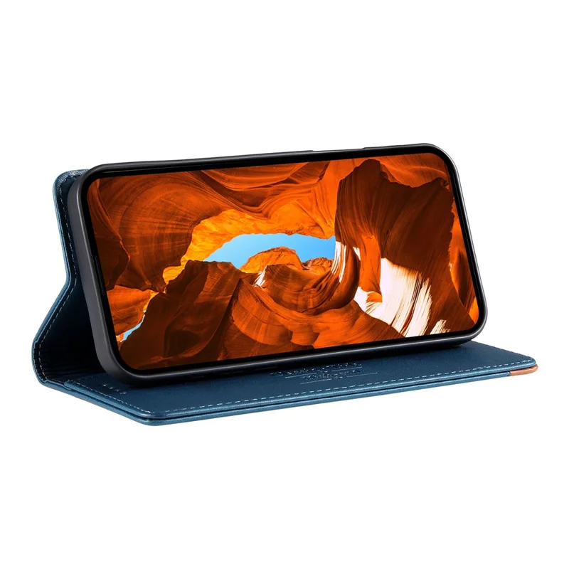 DIERFENG DF-018 for Xiaomi 17 Ultra 5G Case RFID Blocking Wallet Leather Phone Cover with Color Splicing Logo Corner - Blue