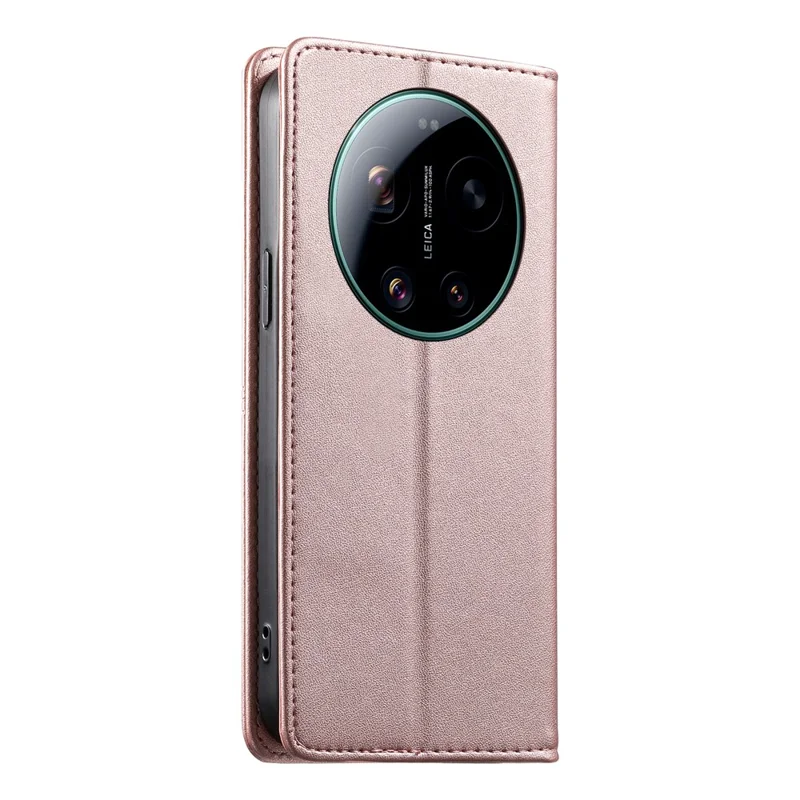 For Xiaomi 17 Ultra 5G Wallet Stand Case Line Splicing TPU PU Leather Phone Cover - Pink