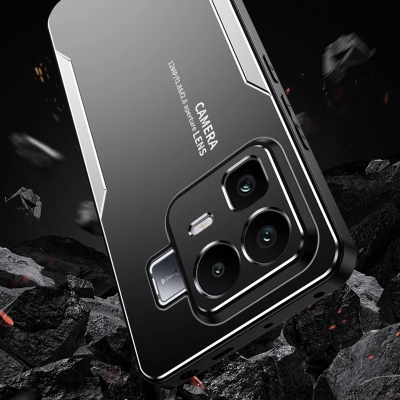 Coque pour téléphone Realme Neo8 5G - Couverture arrière en alliage d'aluminium, TPU et PC - Or