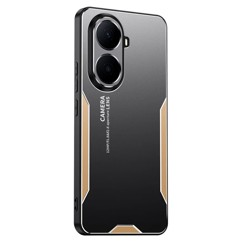 For Wiko Hi Enjoy 80 Plus 5G Phone Case Aluminium Alloy TPU PC Back Cover - Gold