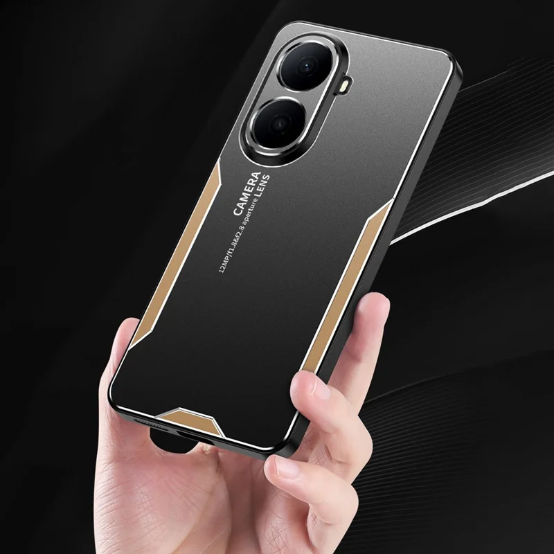 For Wiko Hi Enjoy 80 Plus 5G Phone Case Aluminium Alloy TPU PC Back Cover - Gold