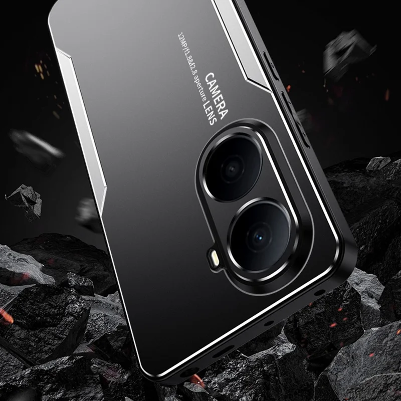 For Wiko Hi Enjoy 80 Plus 5G Phone Case Aluminium Alloy TPU PC Back Cover - Gold