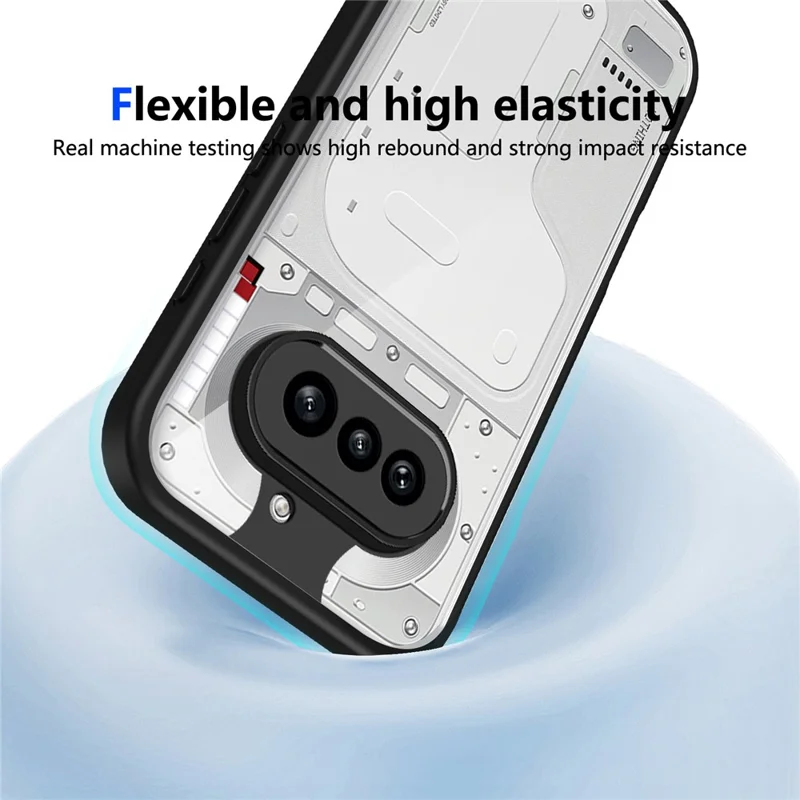 Funda para Nothing Phone (4a), carcasa trasera transparente mate de PC + TPU antichoque con tacto de piel - Negro