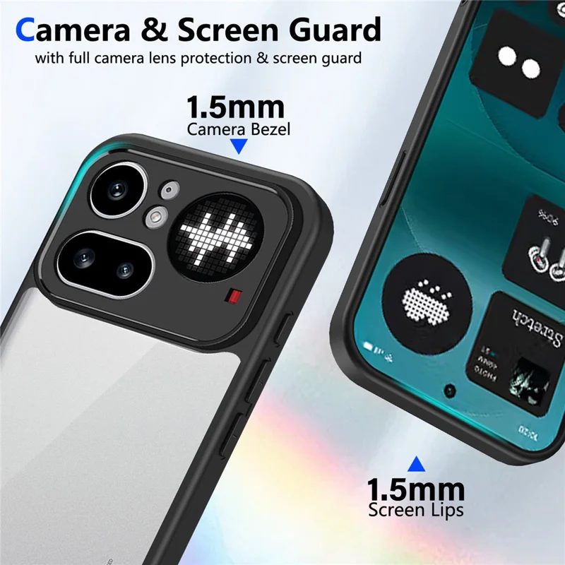 For Nothing Phone (4a) Pro Case Matte Skin Touch Clear PC + TPU Shockproof Phone Back Cover - Black