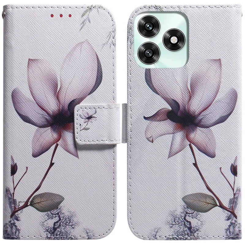 Wallet Case for Honor Play10A 4G  /  X5c Plus 4G  /  X5c 4G Pattern Print Leather Phone Cover - Pink Flower