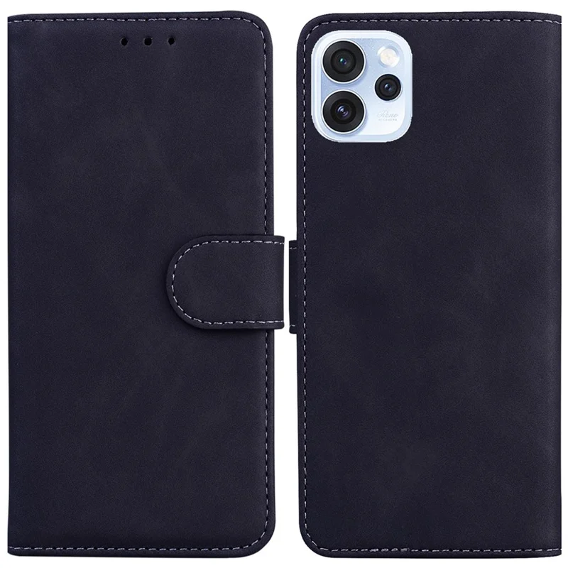For Oppo Reno15 Pro Max 5G (Global)  /  Reno15 Pro 5G (China) Case Solid Color Leather Wallet Phone Cover - Black