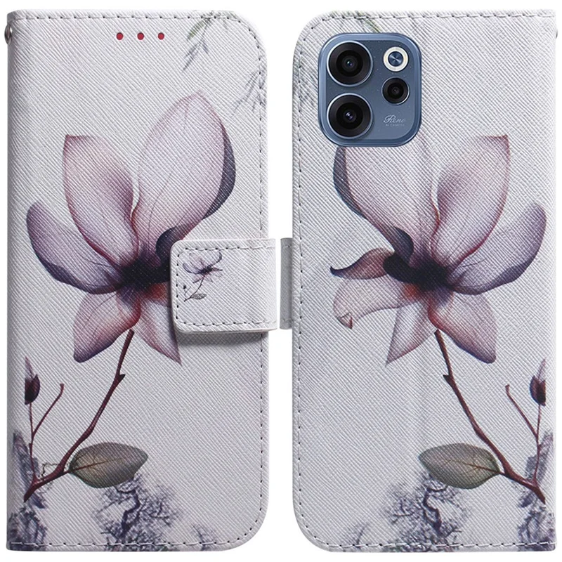 For Oppo Reno15 F 5G Wallet Case Pattern Print Leather Phone Cover - Pink Flower