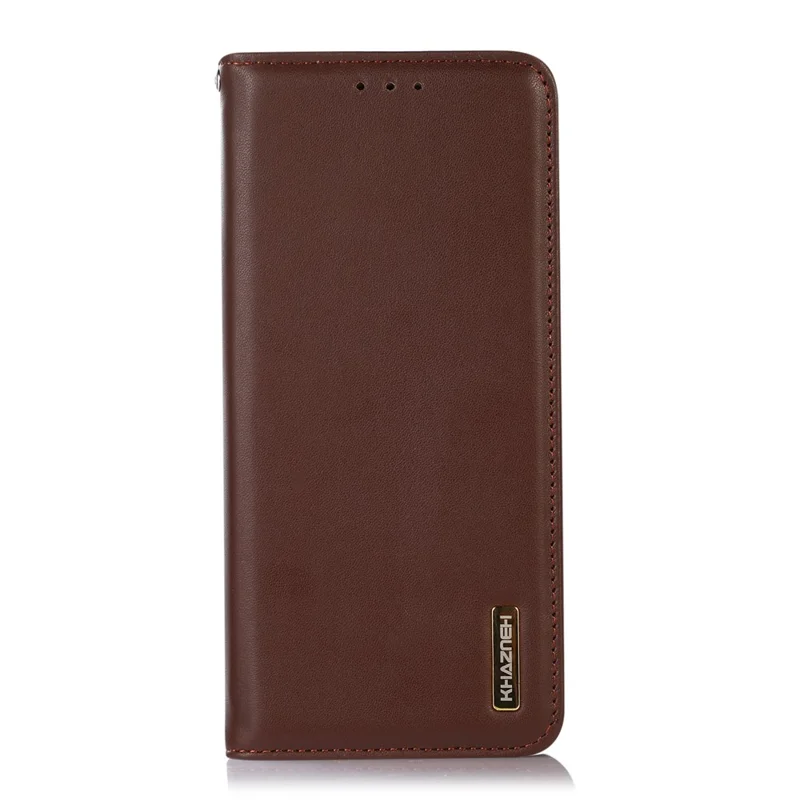 KHAZNEH For Honor 600 Lite 5G Case Wallet Genuine Cow Leather Phone Cover Nappa Texture - Brown