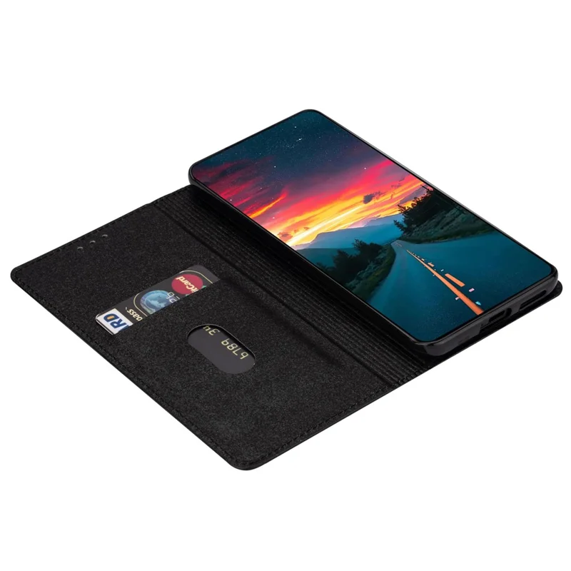 For Xiaomi 13 Pro 5G Glitter Sequins PU Leather Phone Case Card Holder Shockproof Stand Phone Cover - Black