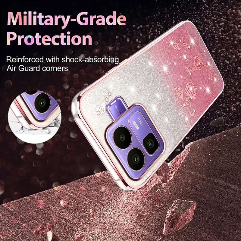 KADEM For Realme Neo8 5G Case Flower TPU Flexible Gradient Phone Cover - Pink